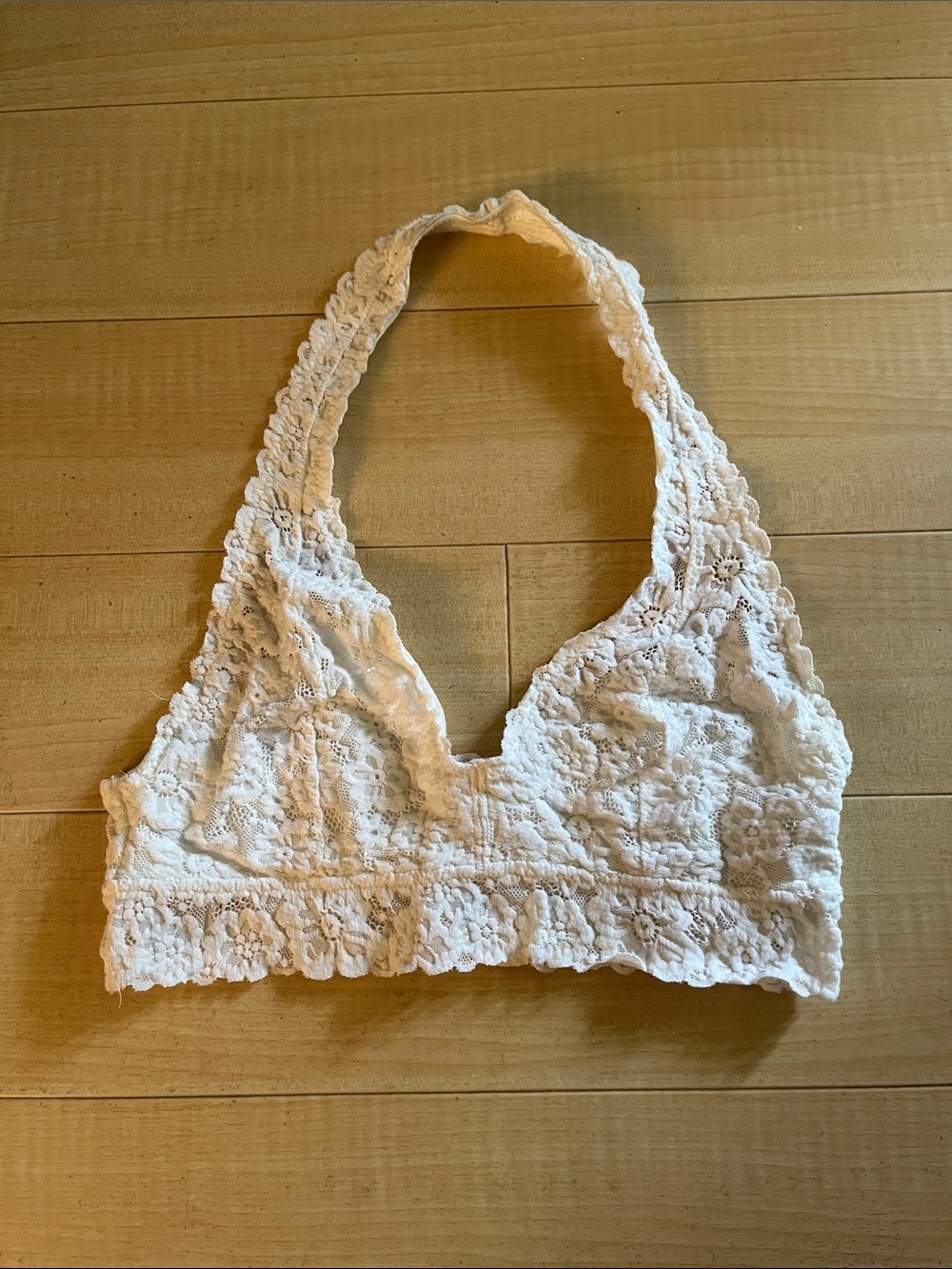 Aerie White Lace Halter Bralette